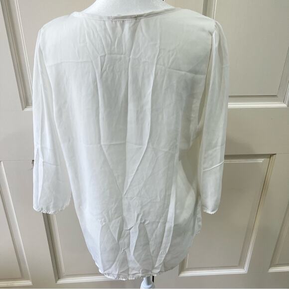 Everly white sheer blouse, size L - Picture 2 of 6